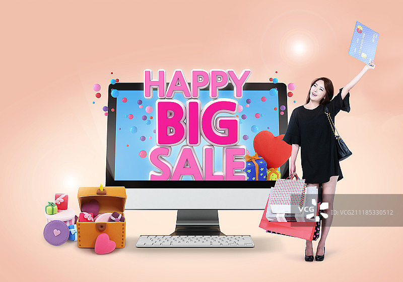 购物，活动，销售，女人，韩语图片素材