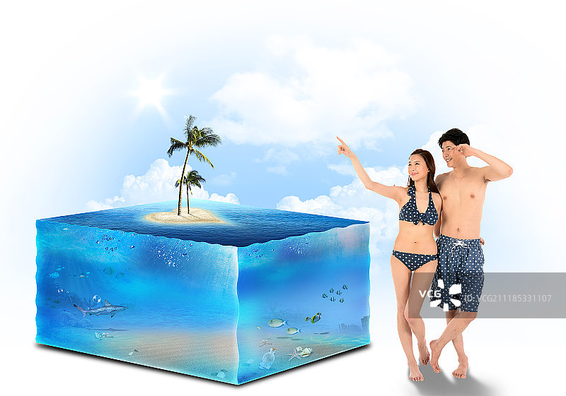 夏季活动假期比基尼韩国女性海滩图片素材