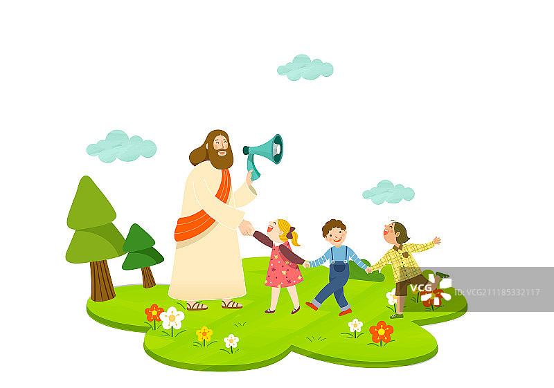 基督教宗教耶稣十字架插画图片素材