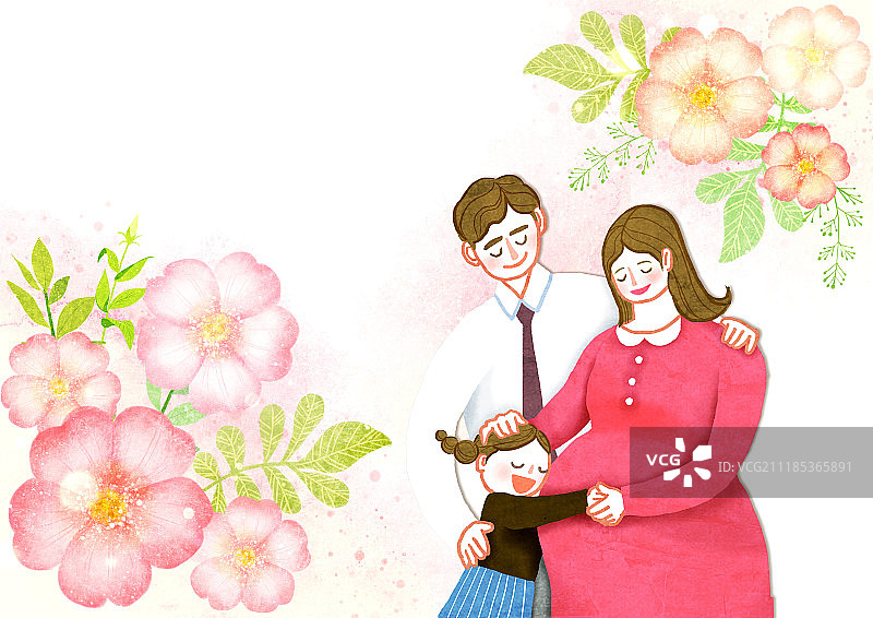 家庭，妈妈，爸爸，孩子，若干图片素材