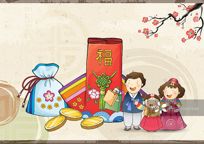 传统韩服新年节日图片素材