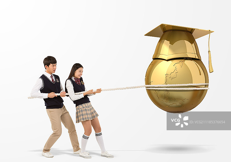 中学和高中学生群体图片素材