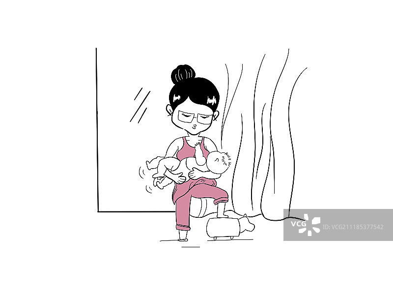 新晋老母亲的一天图片素材