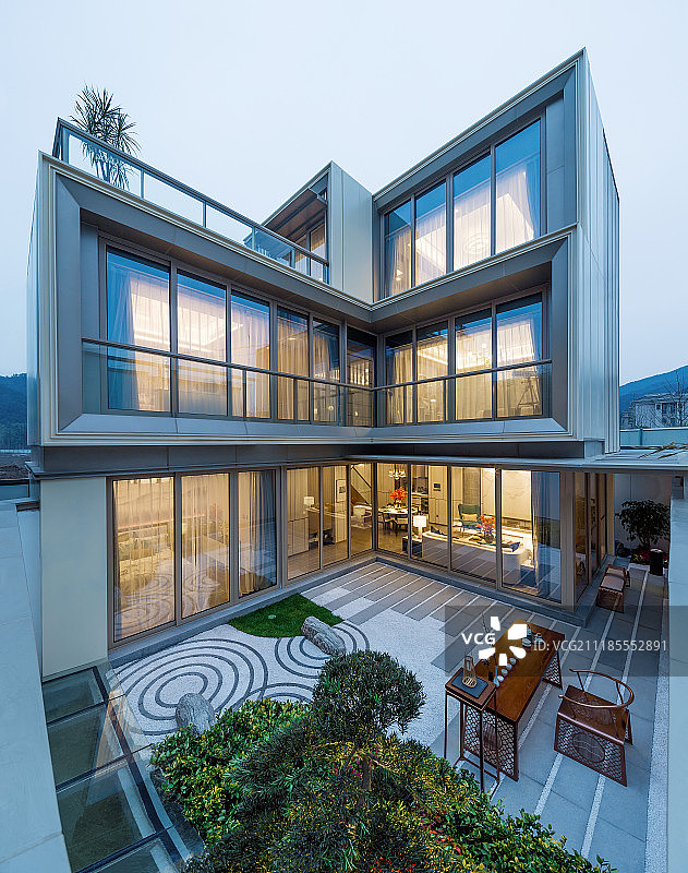 现代中式合院图片素材