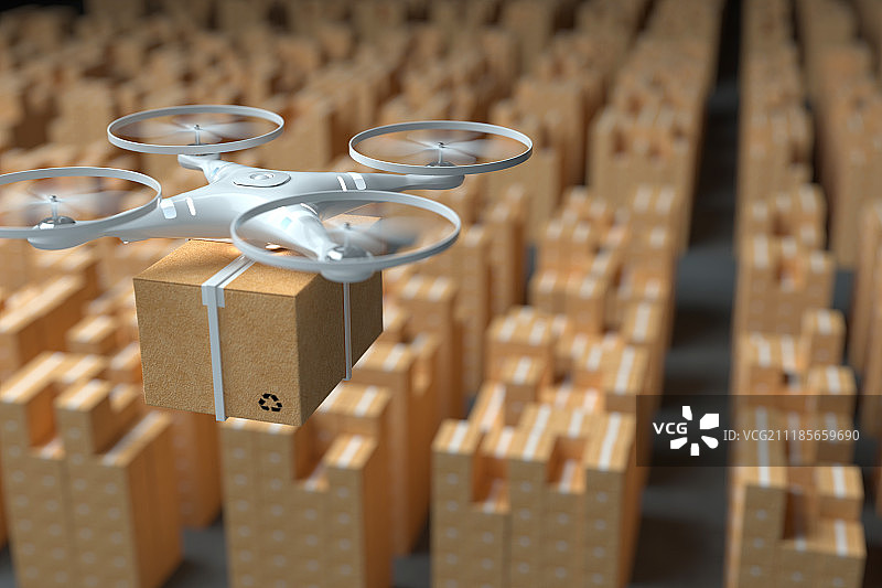 3D无人机直接从仓库发货图片素材