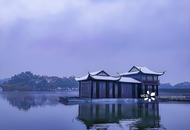 杭州河坊街雪后风光图片素材