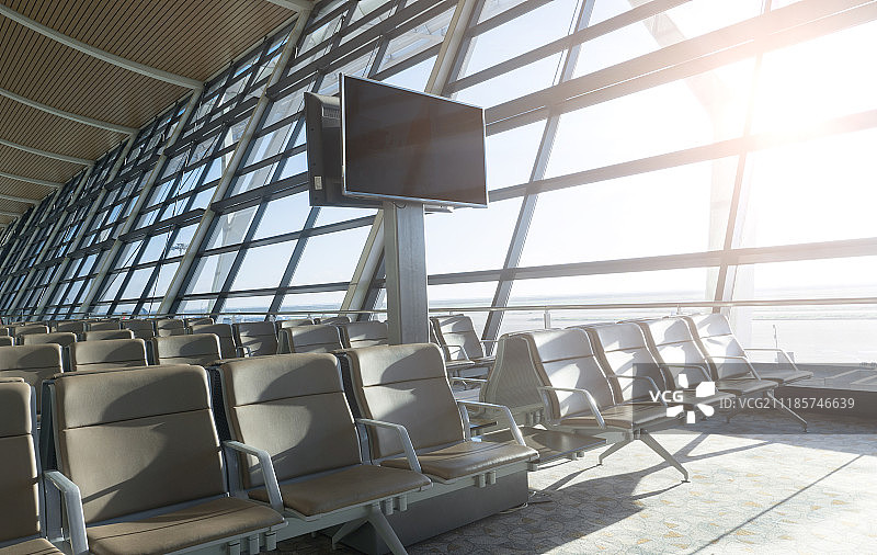 机场候机楼大厅与座位图片素材