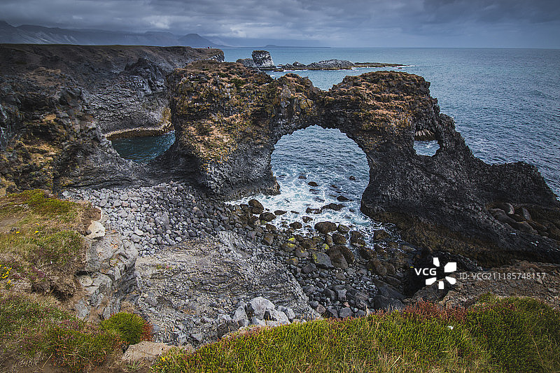 海岸岩层景观图片素材