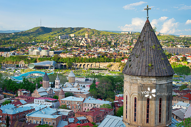 格鲁吉亚第比利斯天际线图片素材
