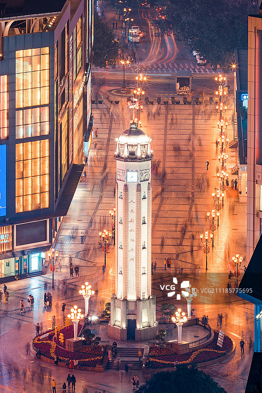 重庆市渝中区解放碑夜景图片素材