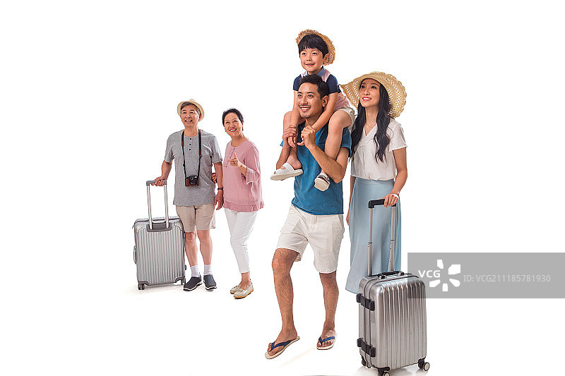 幸福的三代家庭旅行图片素材