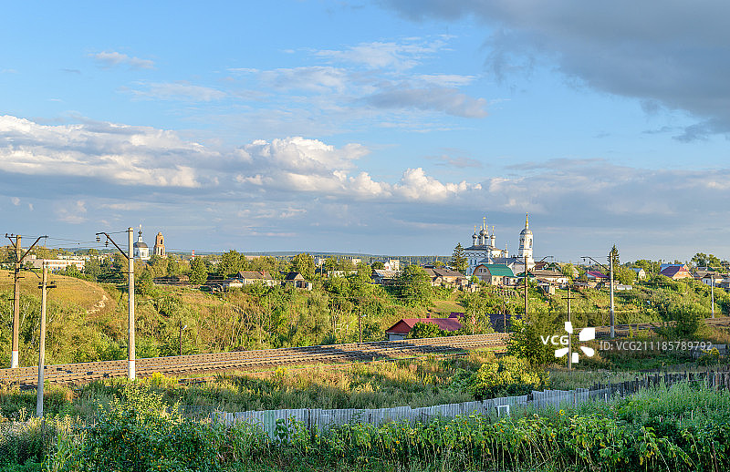 俄罗斯奥廖尔州姆岑斯克市夏季全景图片素材