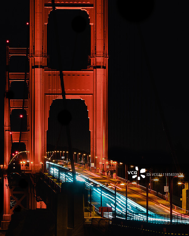 夜幕下的金门大桥图片素材