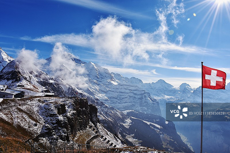 瑞士阿尔卑斯山脉图片素材