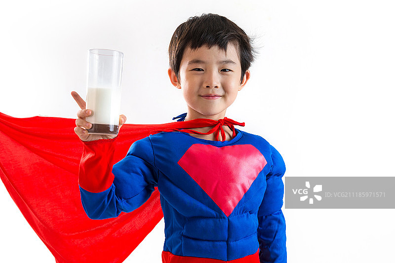 小男孩扮超人图片素材