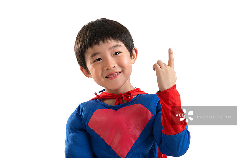 小男孩扮超人图片素材