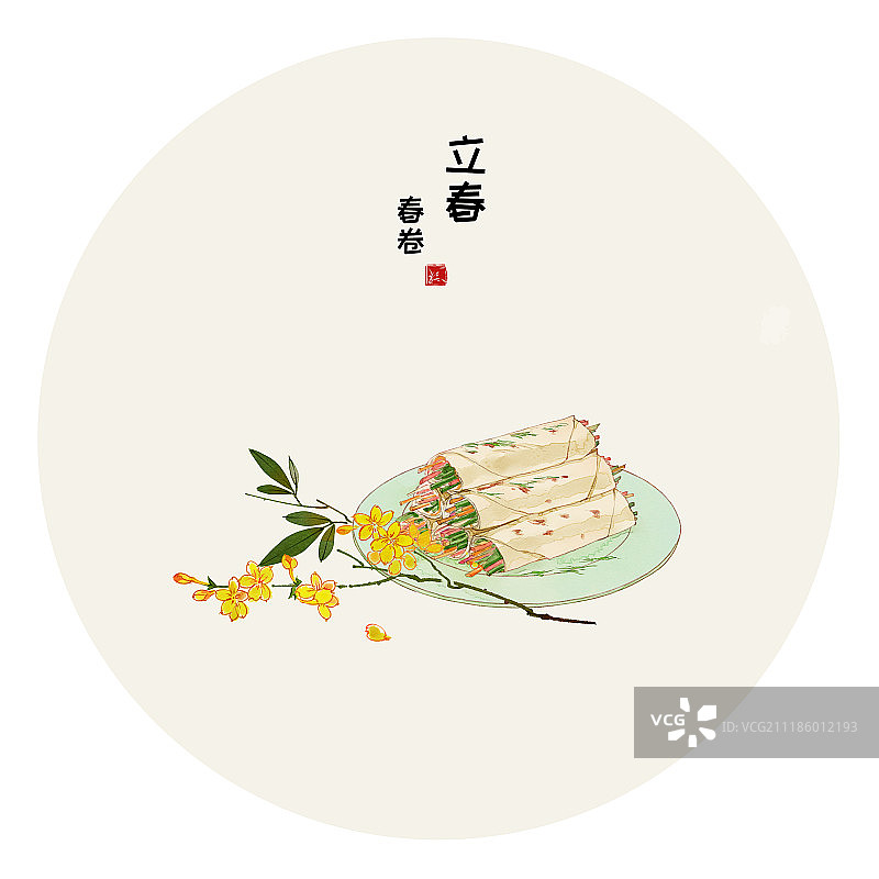 立春春卷图片素材