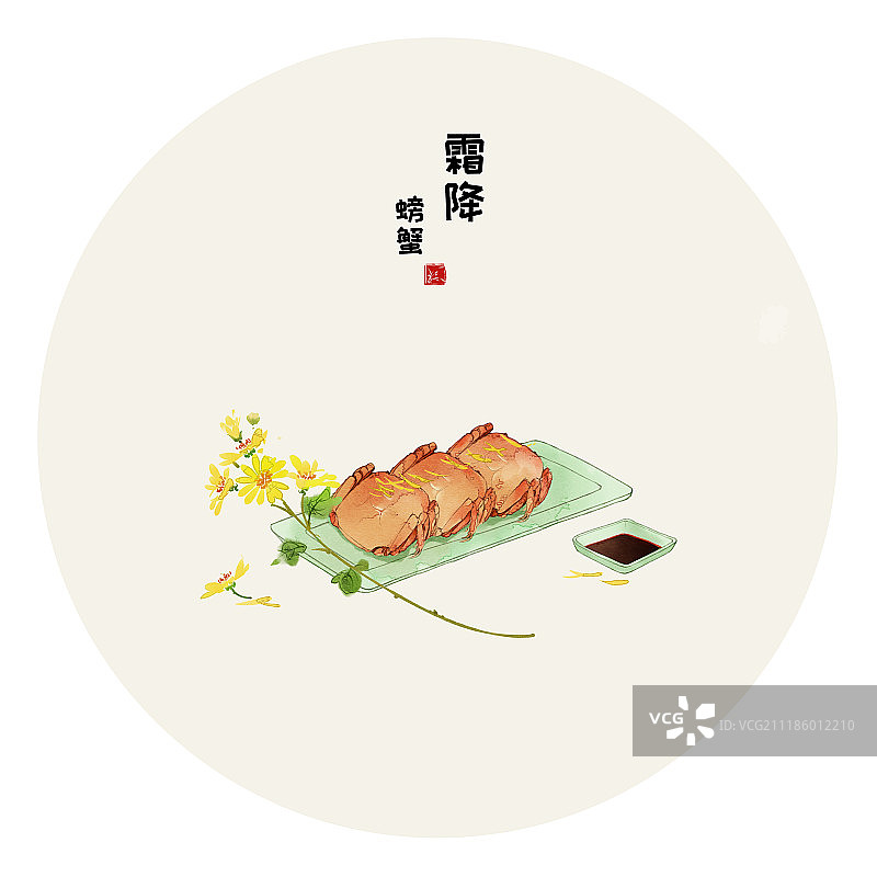 霜降螃蟹图片素材