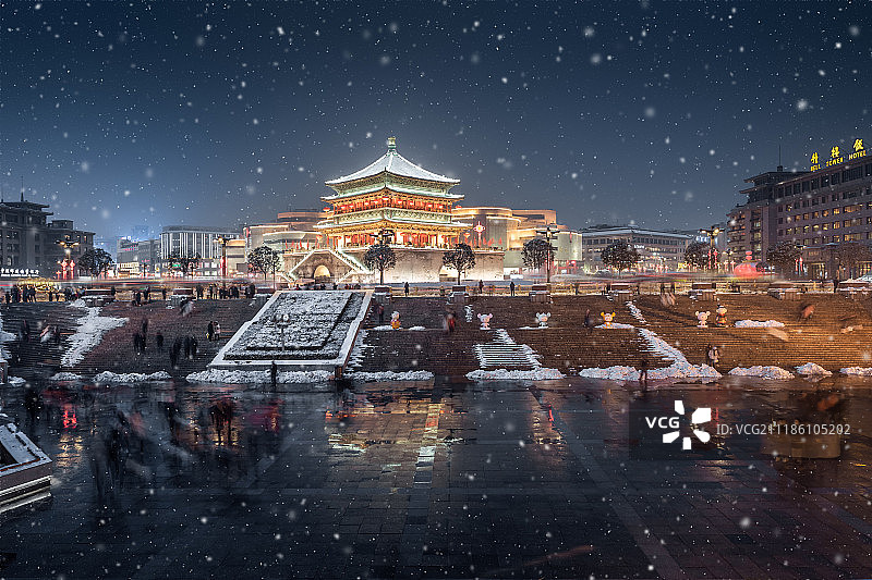 钟楼雪景图片素材