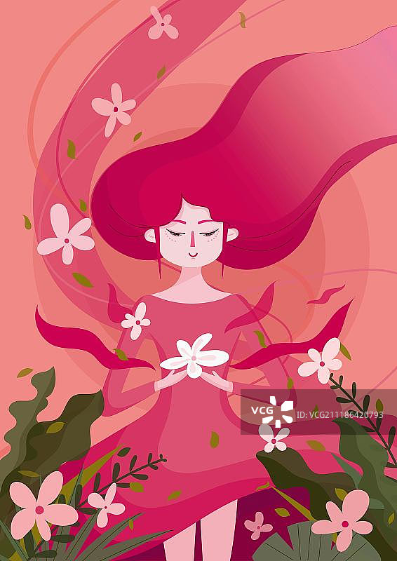 如花绽放女神节图片素材