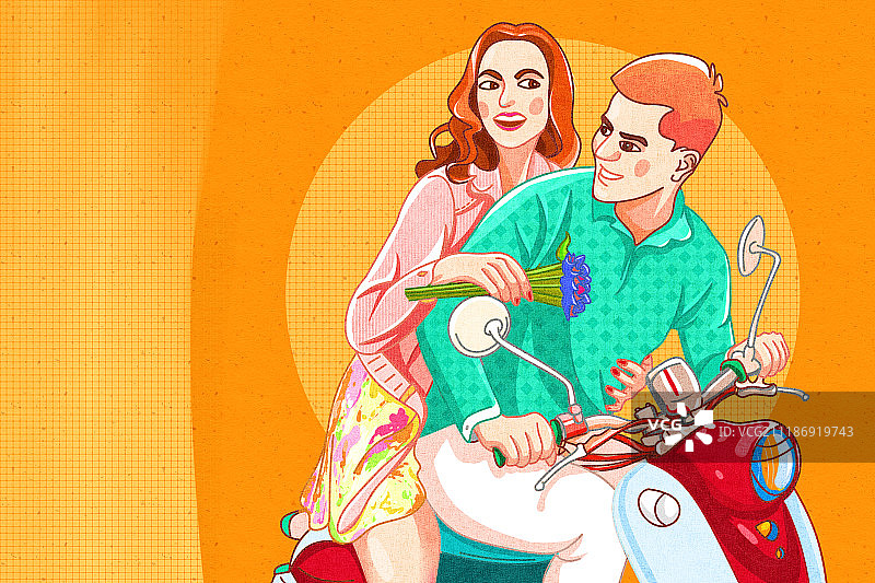 浪漫情人节卡通潮流插画图片素材