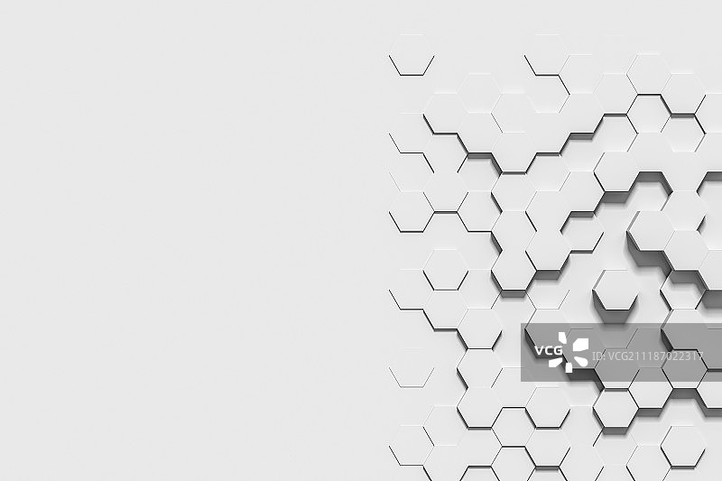 3D蜂巢抽象背景留白图片素材
