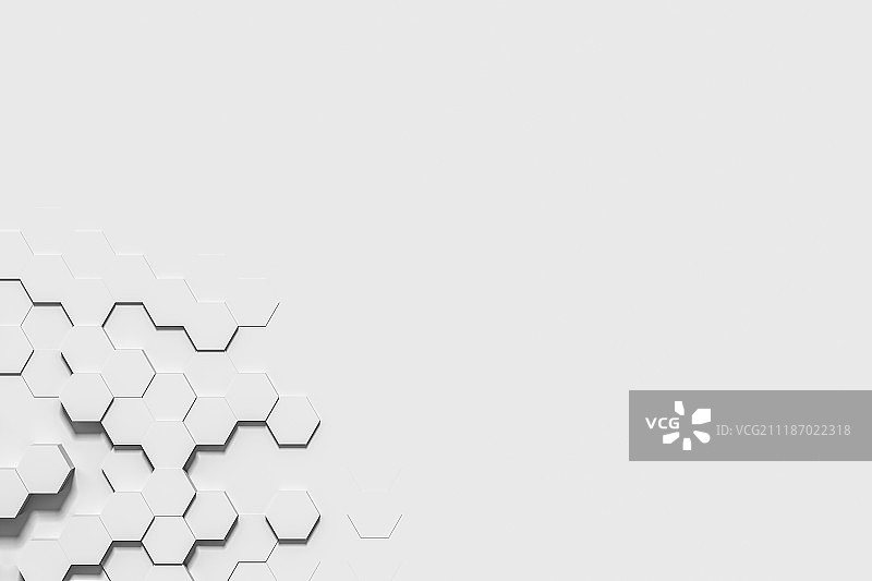 3D蜂巢抽象背景留白图片素材