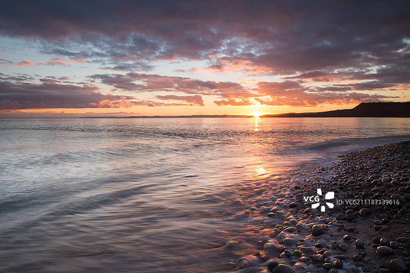 巴德利海滨日落图片素材