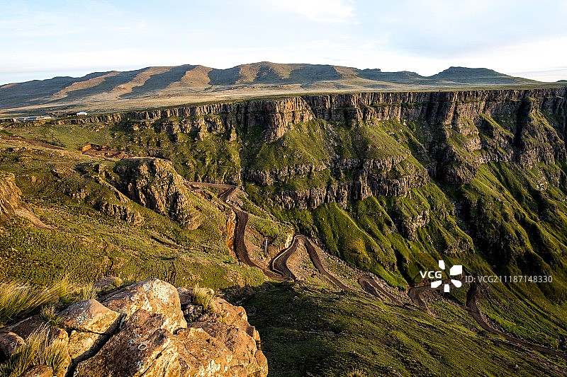 俯瞰萨尼山口图片素材