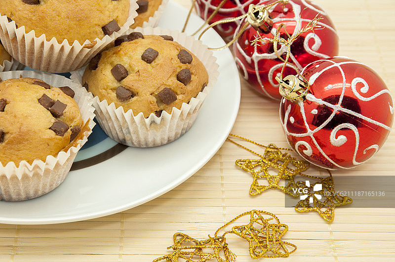 圣诞巧克力松饼图片素材