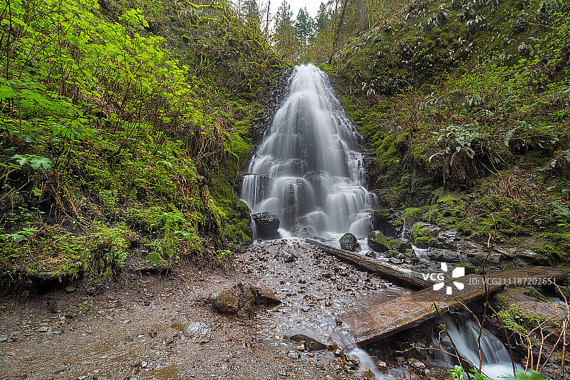 哥伦比亚河峡谷的仙女瀑布图片素材