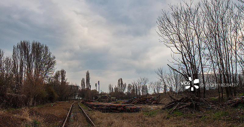 废弃的铁路货场图片素材