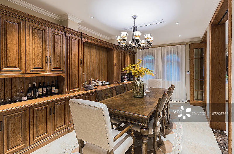 美式起居室别墅样板房图片素材