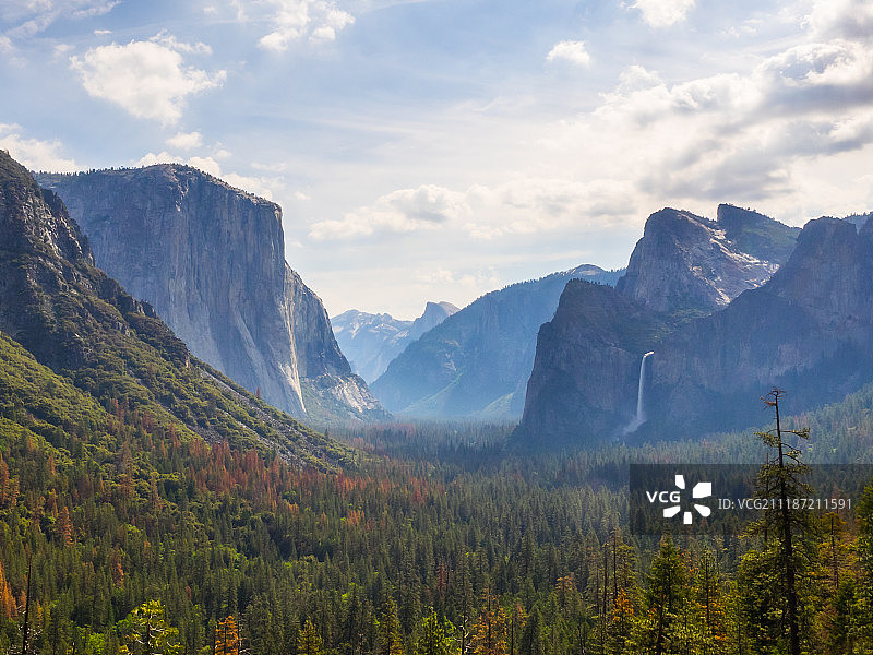 优胜美地国家公园的隧道景观图片素材
