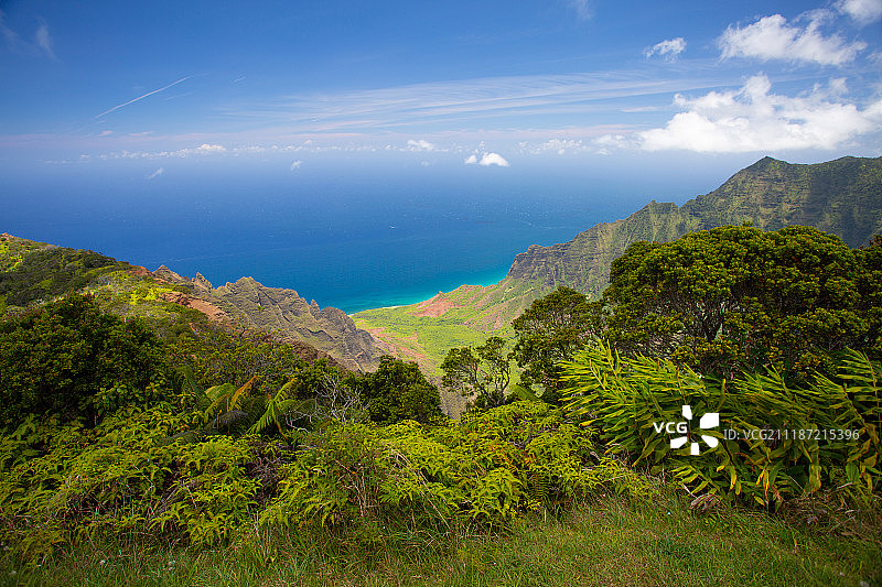 考艾岛纳帕利海岸卡拉劳观景点图片素材