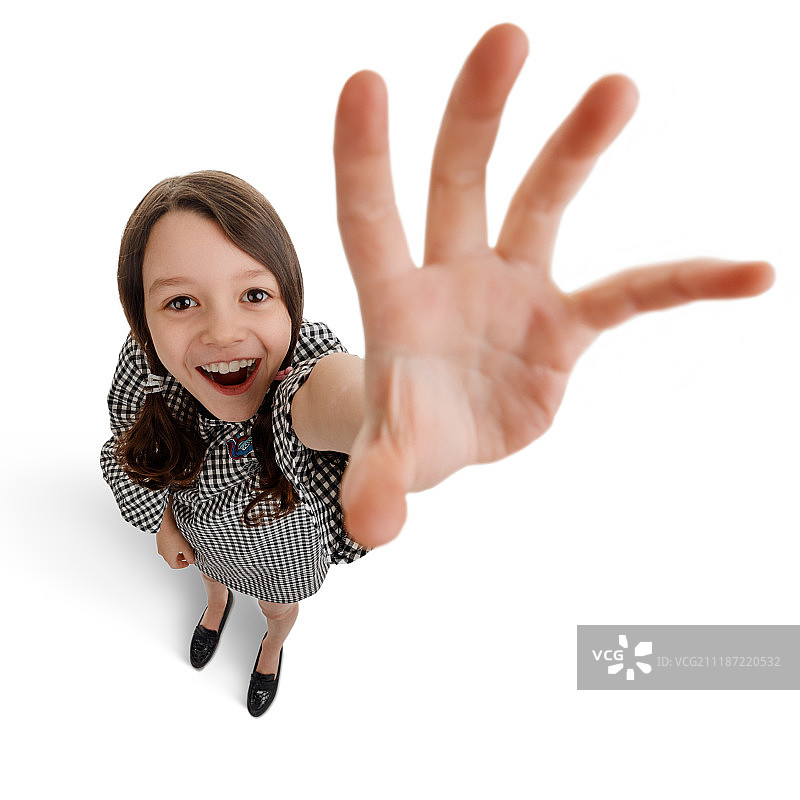 伸出手的女孩图片素材