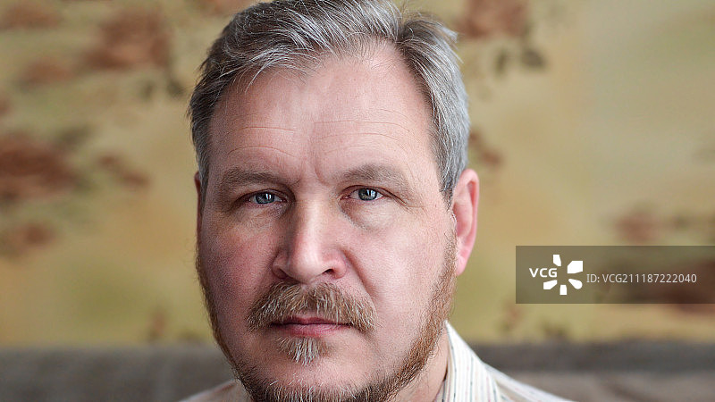 英俊的络腮胡男人肖像特写图片素材