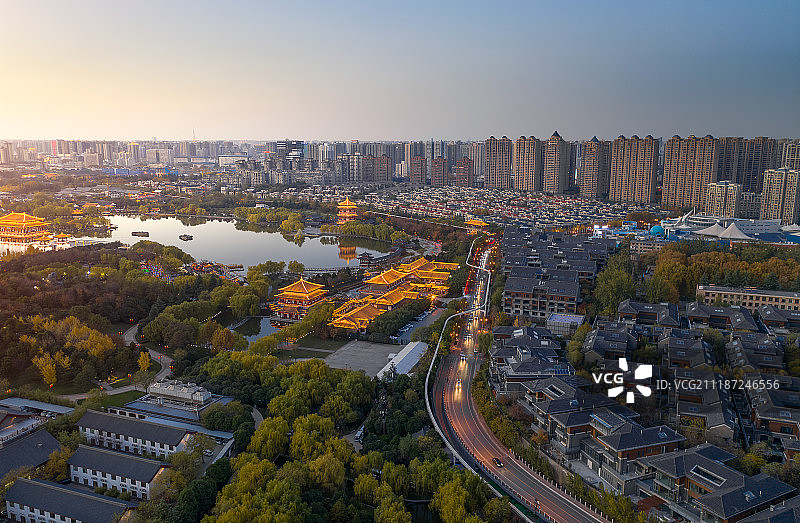 西安曲江文化区图片素材