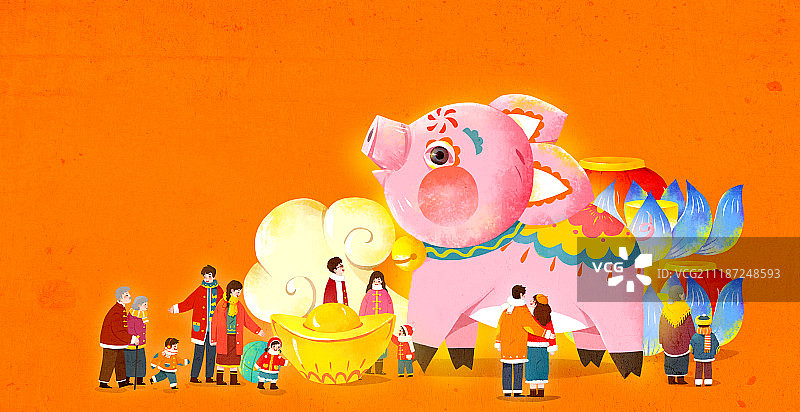 猪年花灯图片素材
