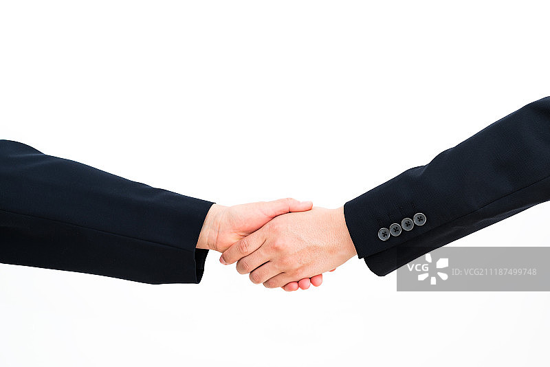 白背景下握手照片图片素材