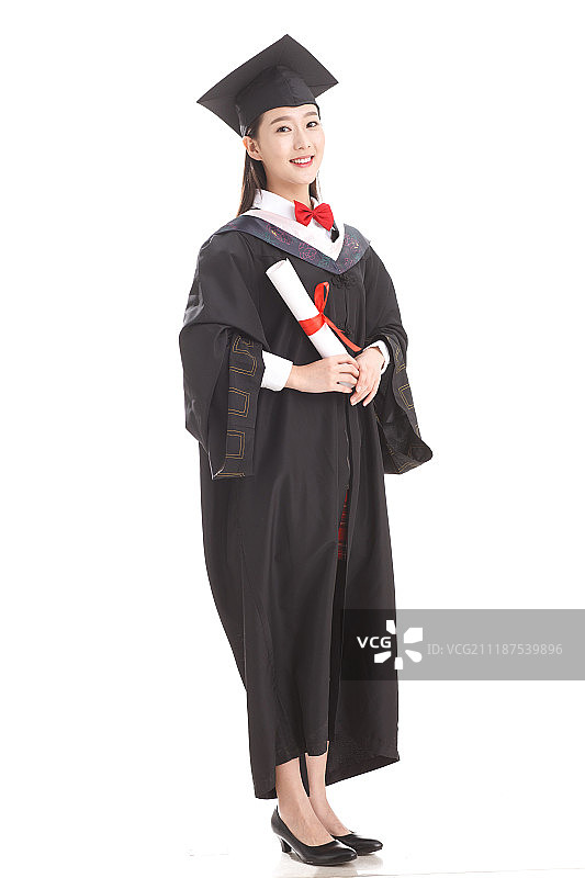 穿学士服的年轻女孩图片素材