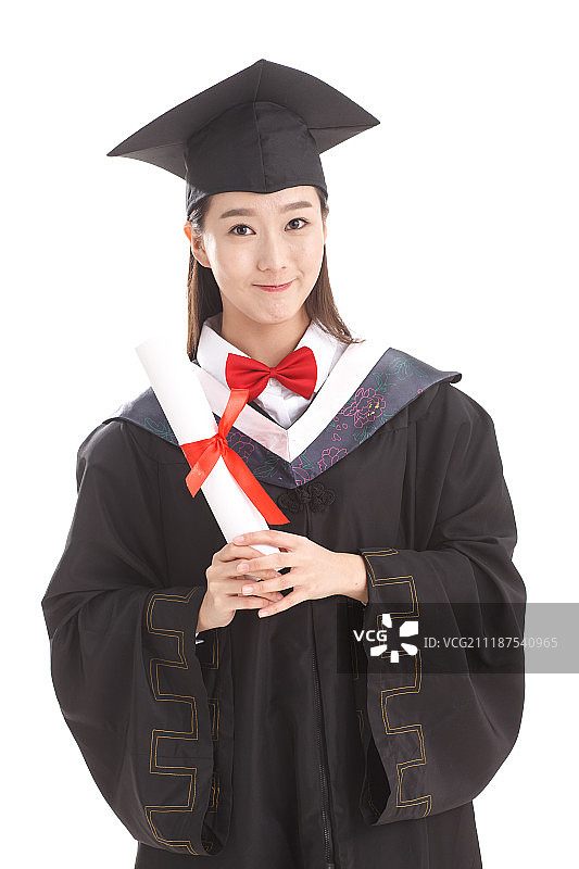穿学士服的年轻女孩图片素材