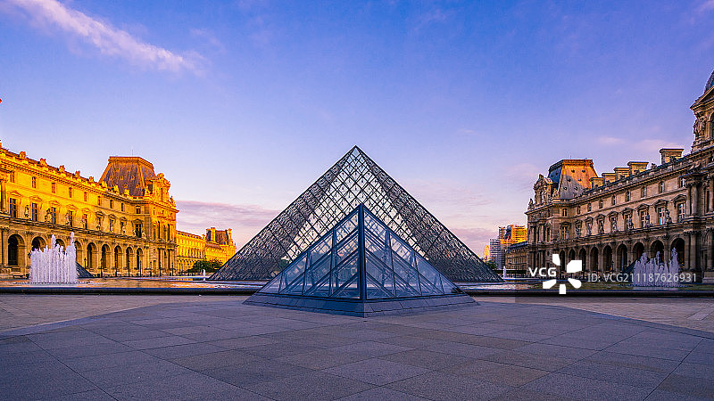 卢浮宫早霞图片素材