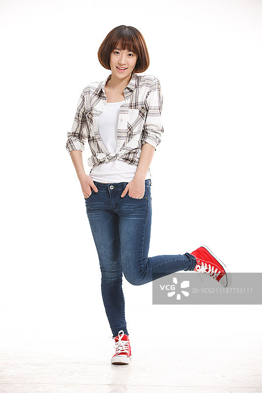 青春活力的青年女人图片素材