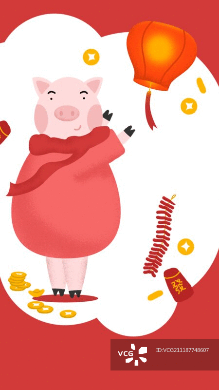 放孔明灯的猪图片素材