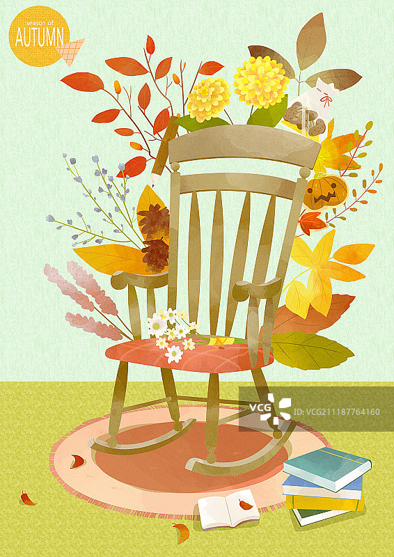 秋季物品插画图片素材