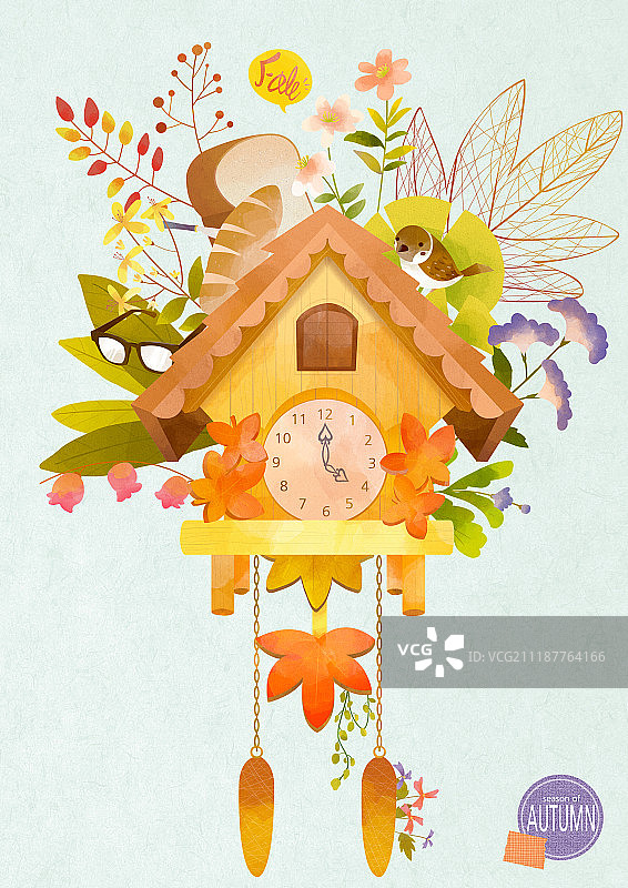 秋季物品插画图片素材