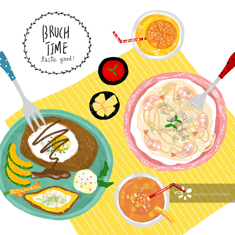 烹饪美食：俯视角度图片素材