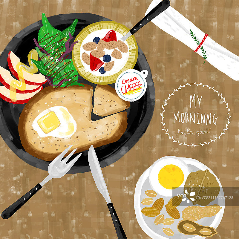 烹饪美食：俯视角度图片素材