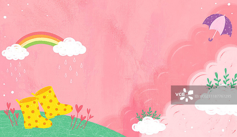 背景童话粉彩插图图片素材